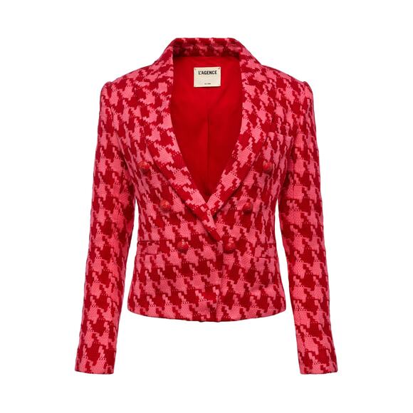 L'Agence 'Brooke' Pink Tweed Blazer Size 2